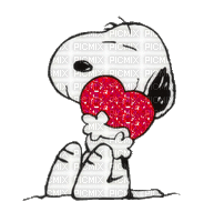 Snoopy wit Heart - Бесплатный анимированный гифка