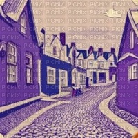 Purple Cobblestone Village - png gratis
