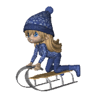 Kaz_Creations Dolls Cookie Winter Sleigh - Animovaný GIF zadarmo