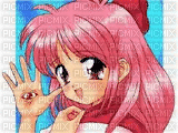 manga girl eye hand - Gratis animerad GIF
