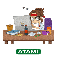 Working Work From Home - GIF animé gratuit