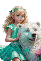 loly33 enfant ours blanc printemps - безплатен png