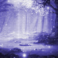 Y.A.M._Gothic Fantasy Landscape background blue - GIF animasi gratis