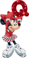 image encre animé effet lettre Q Minnie Disney effet rose briller edited by me - Бесплатный анимированный гифка