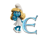 Kaz_Creations Alphabets Smurfs Letter E - png gratis