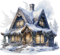 house white snow tree winter deco rox - бесплатно png
