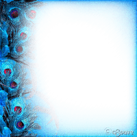 soave frame fantasy peacock feathers blue red - PNG gratuit
