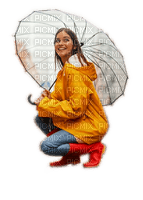 Rena Rain Umbrella Woman Frau Regen - gratis png