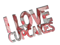 Kaz_Creations Deco Logo Text I Love Cupcakes - png grátis