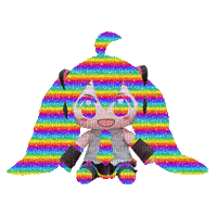 miku plush rainbow - 免费动画 GIF