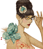 girl with glasses - gratis png