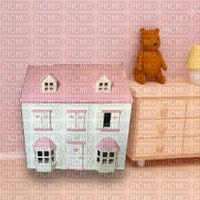 Pink Dollshouse in a Bedroom - kostenlos png