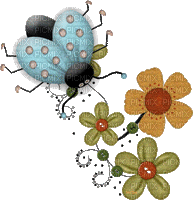 Kaz_Creations Deco Flowers Ladybug - GIF animé gratuit