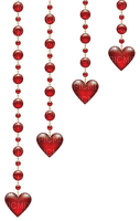 red hearts hangíng deco valentine rouge coeur valentin