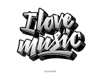 i love music / words - gratis png