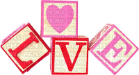 Blocks.Love.Text.Heart.White.Pink.Red - Free PNG