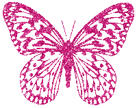 Pink Animated Glitter Butterfly - By KittyKatLuv65 - Free animated GIF