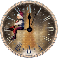 Winter Christmas clock - ilmainen png