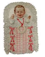Baby, Steckkissen, weiß, rot, vintage - Gratis geanimeerde GIF
