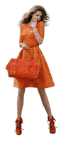 femme orange woman orange - darmowe png
