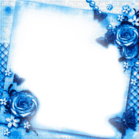Blue Roses Frame - By KittyKatLuv65 - ilmainen png