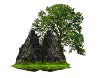 rock and tree - ücretsiz png