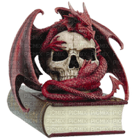 Kaz_Creations Gothic Deco Book Skull - darmowe png