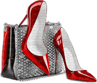 soave deco fashion shoe bag black white red