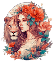 loly33 femme lion - ücretsiz png