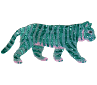 Sparkle tiger teal - GIF animado grátis