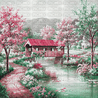 soave background animated house   pink green - Kostenlose animierte GIFs