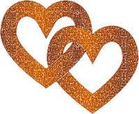 Orange Gold Glitter Hearts - Ingyenes animált GIF