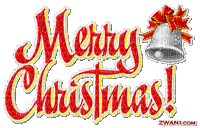 merry christmas animated text bells
