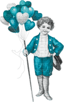 soave  vintage valentine boy children balloon - kostenlos png