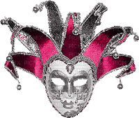 soave deco mask venice animated black white pink - Free animated GIF