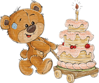 Teddy. Cakes. Birthday. Love. Leila - PNG gratuit