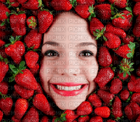 woman in strawberry by nataliplus - 免费PNG
