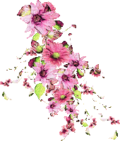 Animated Flowers.Pink.Green - By KittyKatLuv65 - Gratis animeret GIF