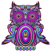 Psychedelic Owl - Free PNG