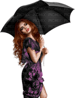 femme avec parapluie - gratis png