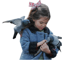 Kaz_Creations Baby Enfant Child Girl Birds Pigeons - PNG gratuit