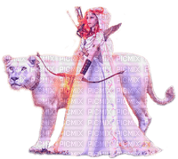fantasy woman and lion  by nataliplus - png gratis