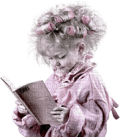 Little Girl and book - ilmainen png