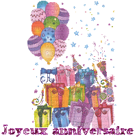 multicolore image encre animé effet joyeux saint valentin anniversaire ballons cadeaux mariage arc en ciel  edited by me - GIF animé gratuit