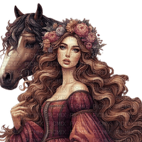 Horse, woman - bezmaksas png