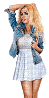 Woman Jeans Blue White - Bogusia - darmowe png