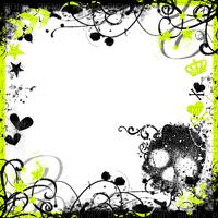 Emo Skull Frame yellow - δωρεάν png