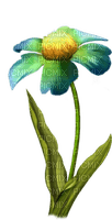 Una flor color  turquesa - png ฟรี