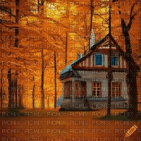 Autumn House in the Woods - nemokama png