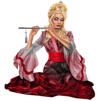 Woman with a whistle. Redd pink dress. Leila - bezmaksas png